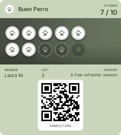 Sample card: Loyalty card from Buen Perro