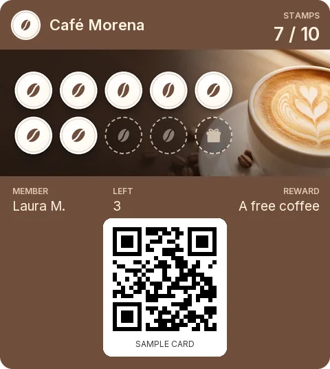Sample card: Loyalty card from Café Morena