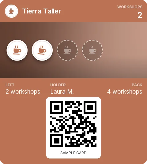 Sample card: 4-workshop pack from Tierra Taller