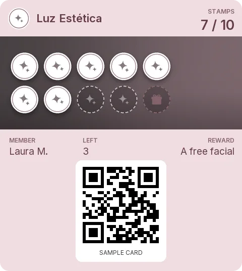 Sample card: Loyalty card from Luz Estética