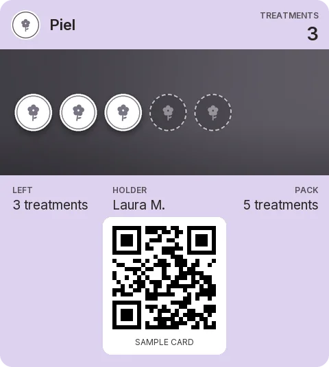 Sample card: 5-treatment pack from Piel