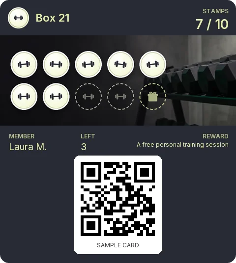 Sample card: Loyalty card from Box 21