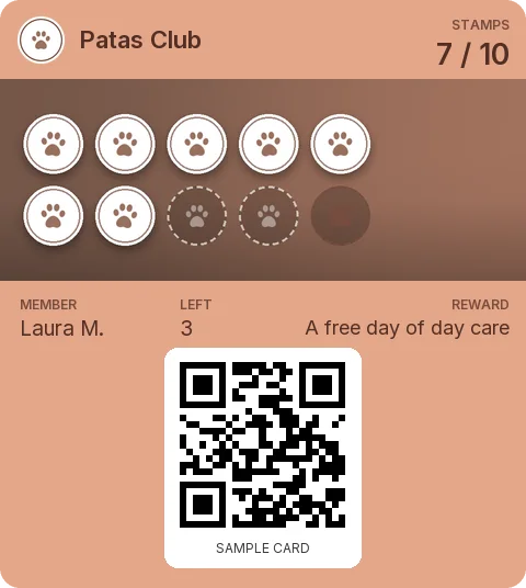 Sample card: Loyalty card from Patas Club