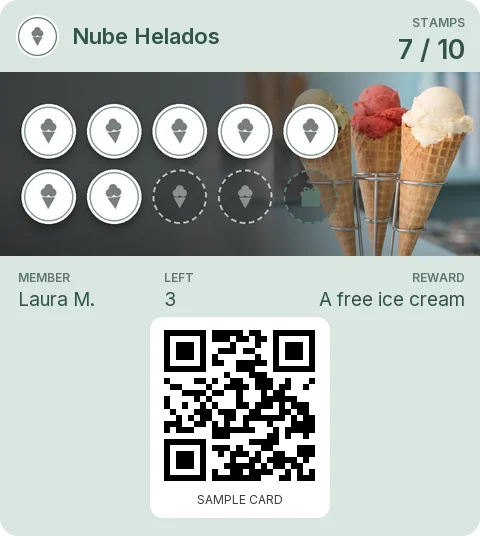 Sample card: Loyalty card from Nube Helados