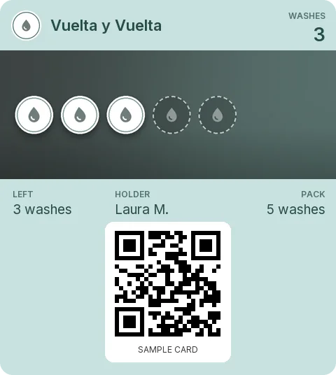 Sample card: 5-wash pack from Vuelta y Vuelta