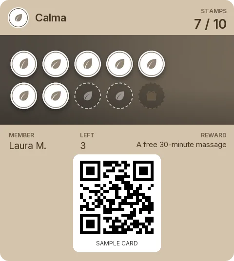 Sample card: Loyalty card from Calma