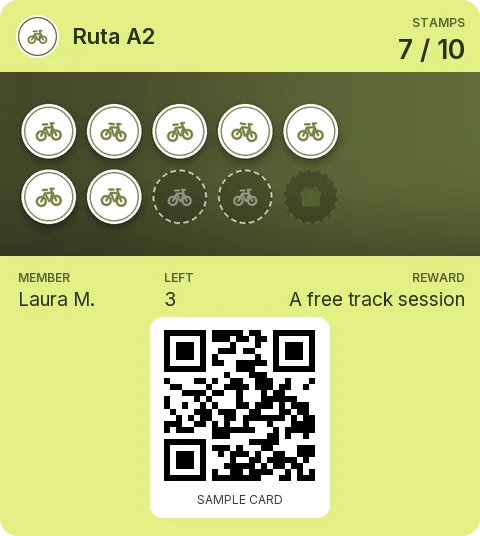 Sample card: Loyalty card from Ruta A2