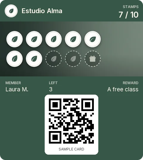 Sample card: Loyalty card from Estudio Alma