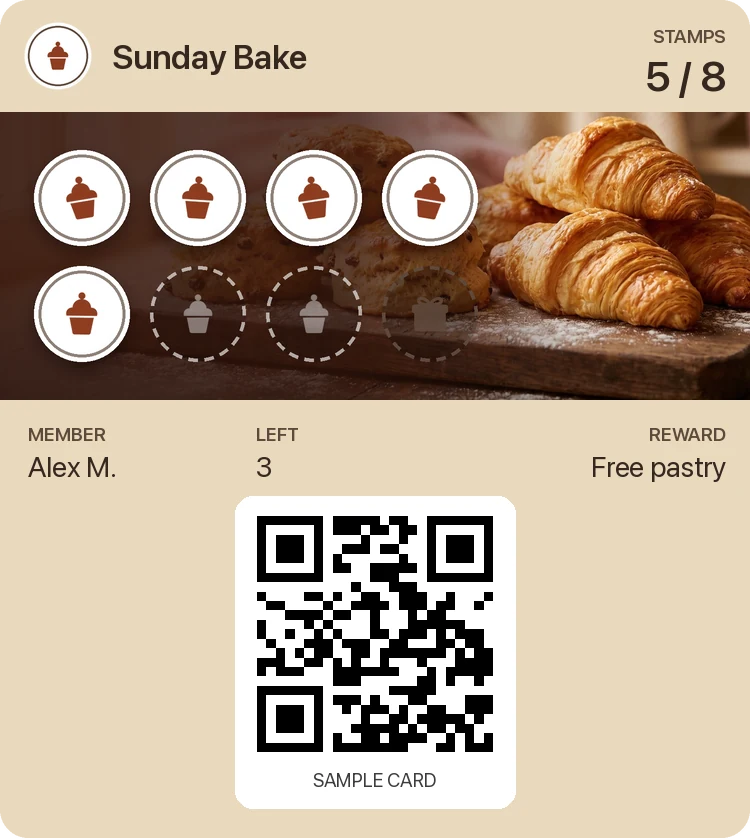 Bakeries stamp card design example
