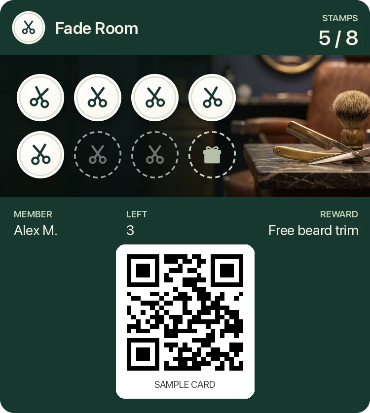 Barbers stamp card design example